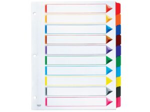 Separador Índice Oxford Omni-Dex, 10 cejas de color surtido, Tamaño Carta