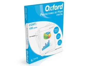 Protector de Hoja Oxford, tamaño carta, 11 perforaciones, prolipropileno cristal, caja c/100