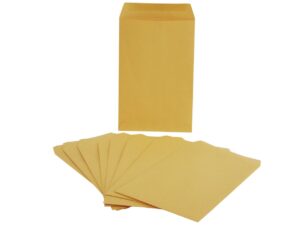 Sobre Kraft, Amarillo, Cierre engomado, Tamaño Esquela (15.2 x 22.9 cm), 90 grs., Caja c/100