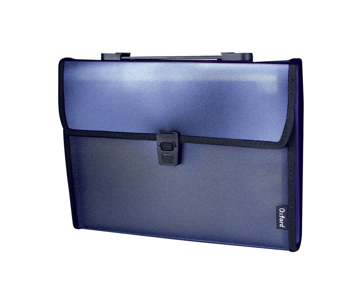 Archivo Expansible Oxford, tamaño carta, color azul, 13 divisiones, etiquetas incluidas, cierre de broche, con asa, polipropileno