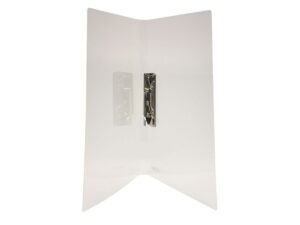 Carpeta con Palanca Oxford, tamaño carta, color blanco translúcido, para 60 hojas, palanca metálica para sujeción de documentos, polipropileno