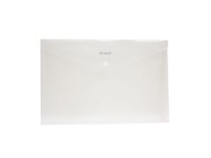 Sobre Portadocumentos Horizontal Oxford, tamaño carta, color blanco translúcido, abertura lateral, con broche de presión, polipropileno