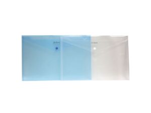 Sobre Portadocumentos Horizontal Oxford, tamaño oficio, color surtido: azul y blanco, abertura lateral, con broche de presión, polipropileno