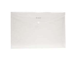 Sobre Portadocumentos Horizontal Oxford, tamaño oficio, color blanco translúcido, abertura lateral, con broche de presión, polipropileno