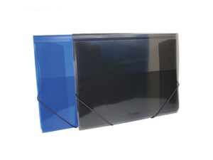 Portadocumentos Oxford, tamaño carta, color surtido: azul y humo, cierre elástico, polipropileno