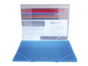 Fólder Portadocumentos Oxford, tamaño carta, color surtido: azul y blanco, cierre elástico, triple solapa, polipropileno