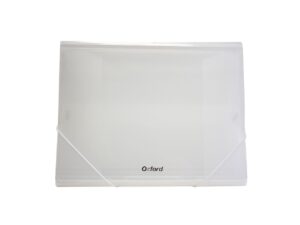 Fólder Portadocumentos Oxford, tamaño carta, color blanco, cierre elástico, triple solapa, polipropileno