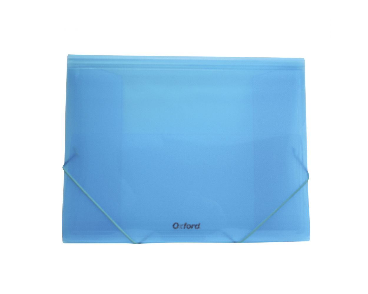 Fólder Portadocumentos Oxford, tamaño carta, color azul, cierre elástico, triple solapa, polipropileno - Imagen 2