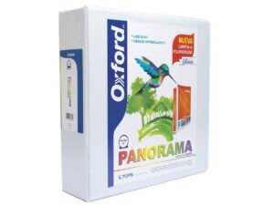 Carpeta Oxford Panorama, Polipropileno, Triple Ventana, Tamaño Carta, Herraje Redondo de 3", Color Blanco