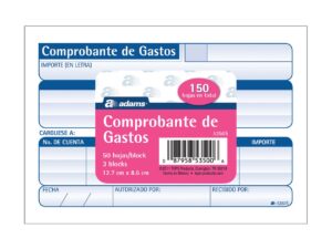 comprobante de gastos c/50, paquete c/12